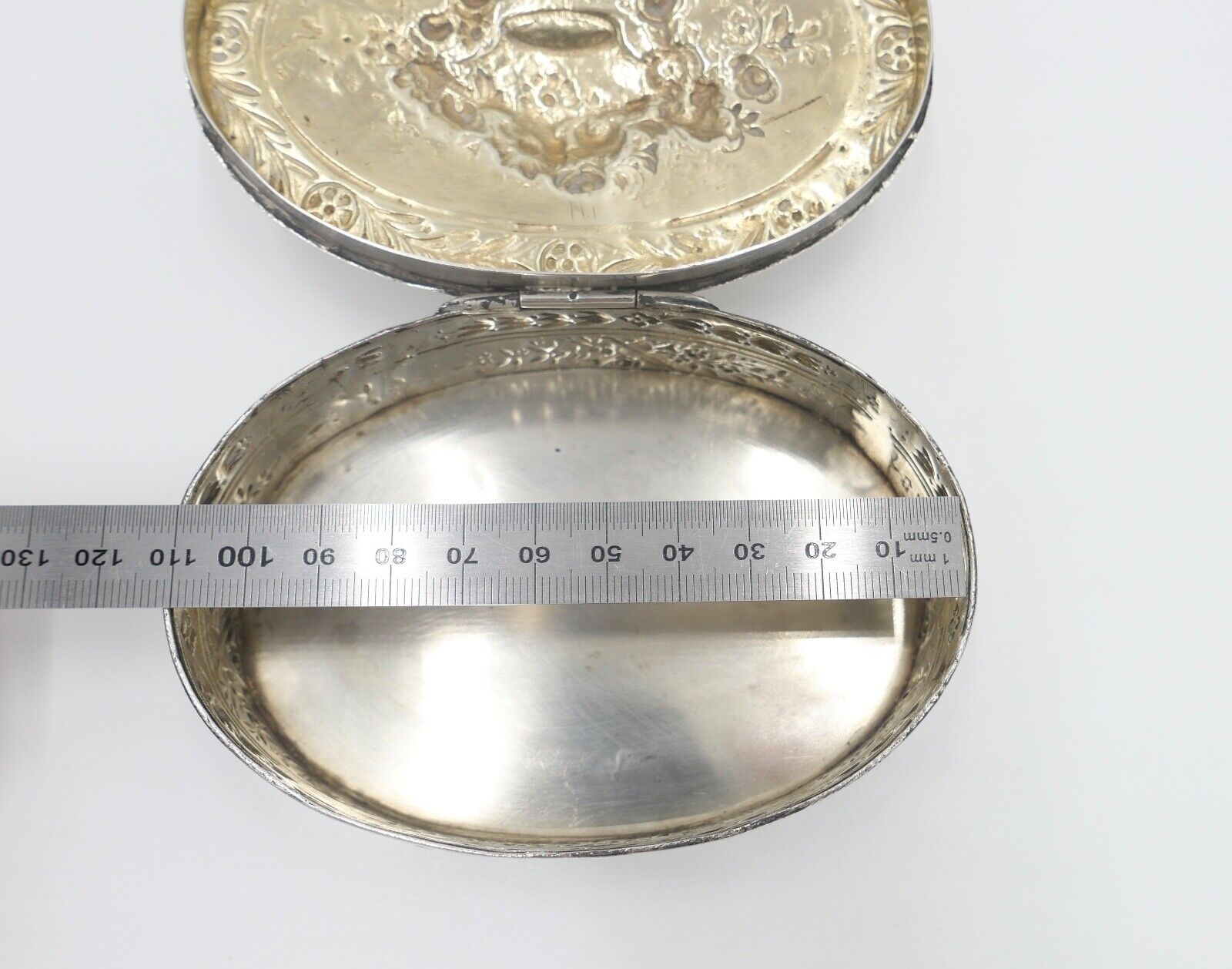 Jugendstil um 1900 830 Silber Deckeldose Schatulle Tabakiere floral - Antikhandel-Stuttgart