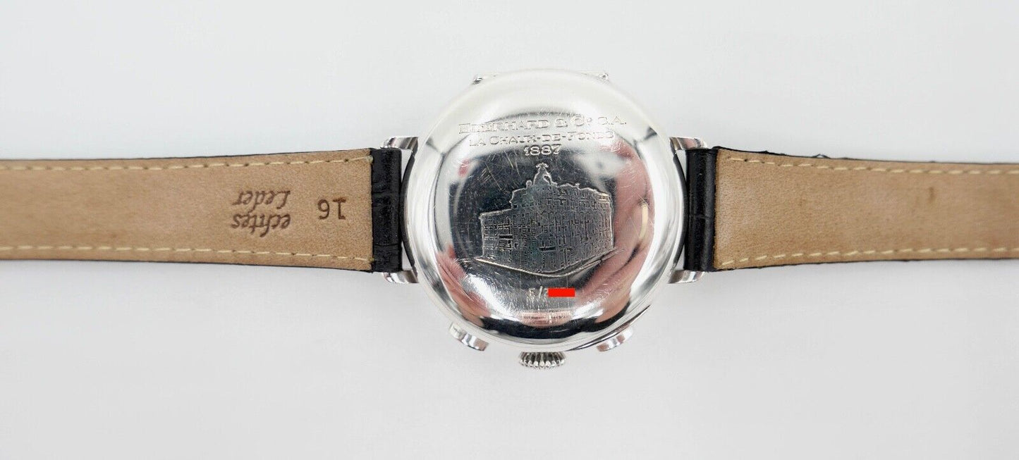Vintage Eberhard & Co Chronograph 310-8 31008 cal. 14 inkl. Papiere 925 Silber - Antikhandel-Stuttgart
