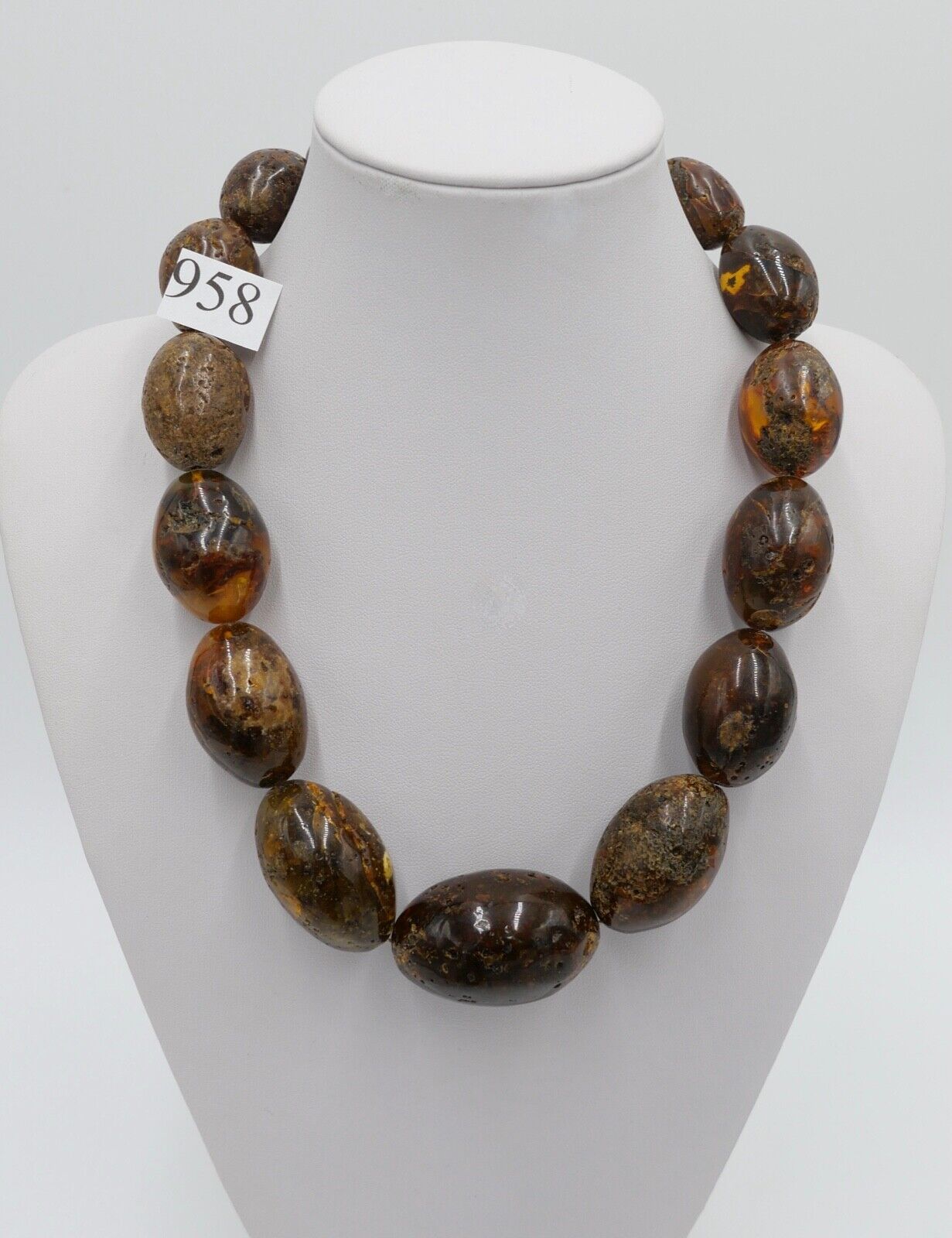 vintage alt XXL Bernstein Kette Halskette Collier Amber 115,6 gr - Antikhandel-Stuttgart