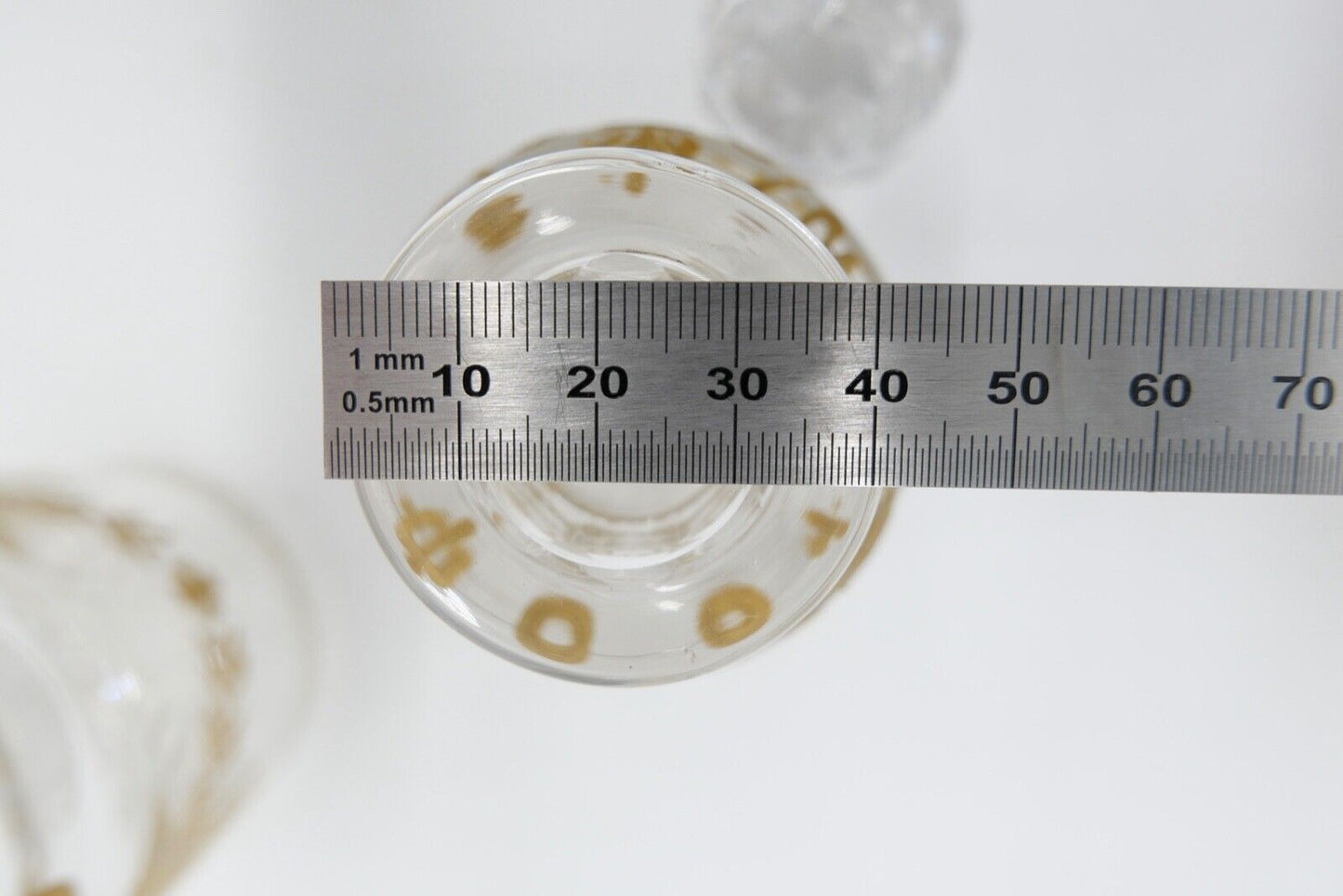 Antikes Glas Set Goldmalerei um 1900 Josephinenhütte 3-teilig Sehr guter Zutand - Antikhandel-Stuttgart