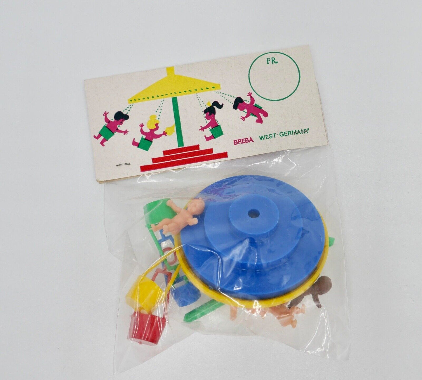 Altes Kettenkarussell old toy Ø: 6,5cm BREBA WEST GERMANY NEU 50/60er OVP - Antikhandel-Stuttgart