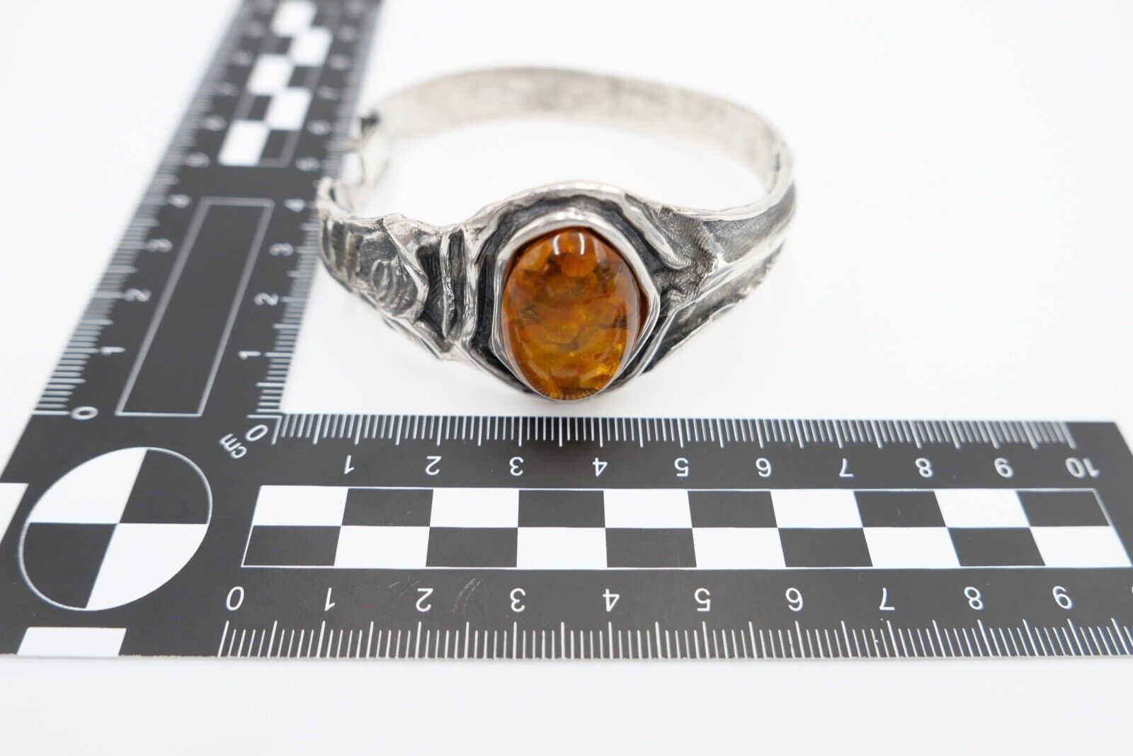 vintage Silber 925 Bernstein Armband Armreif Armspange Sterlingsilber - Antikhandel-Stuttgart