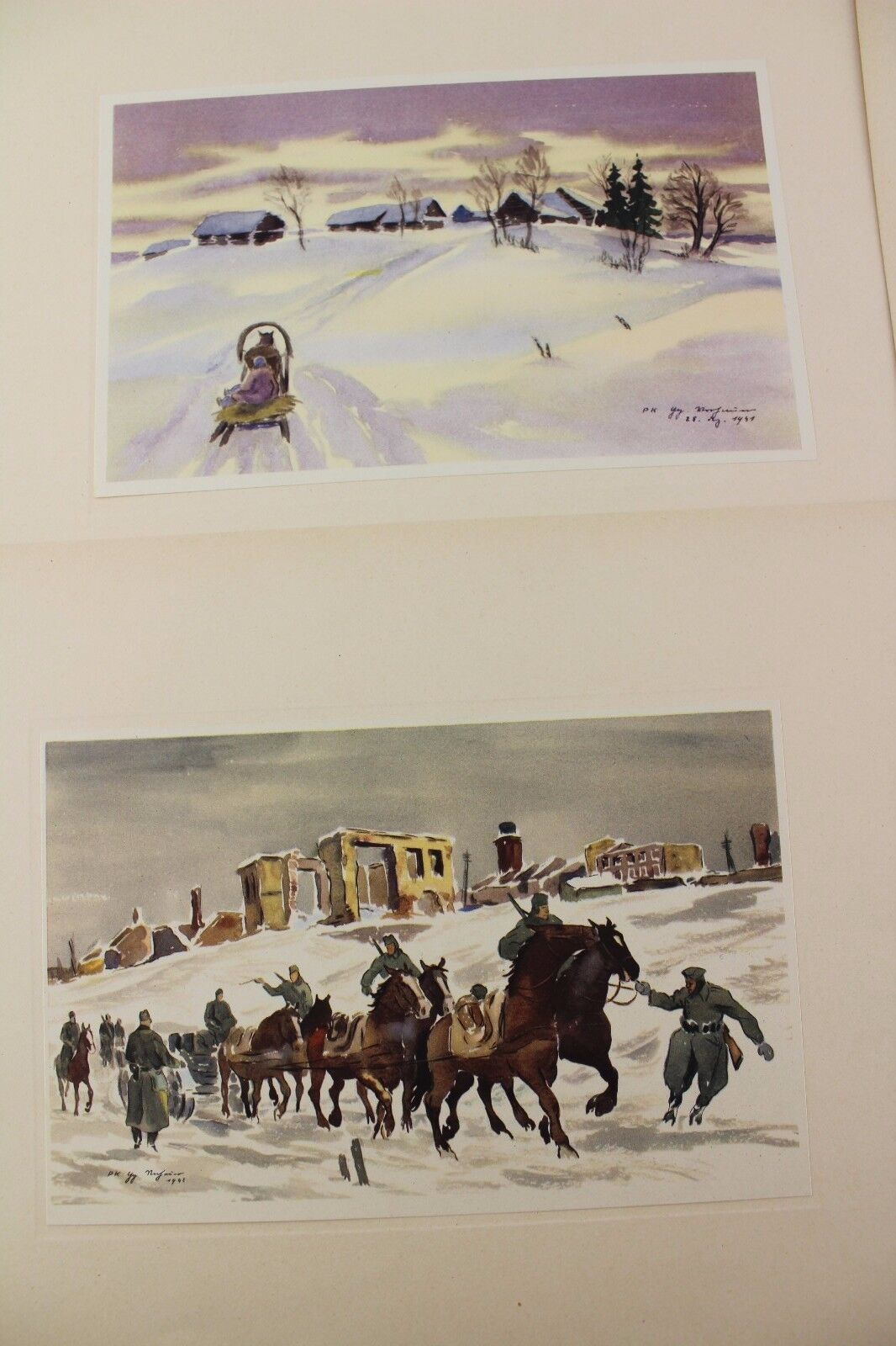 Maler im Osten PK - Mappen Kampf ums Reich 11 Bilder TOP WW WK painting Germany - Antikhandel-Stuttgart