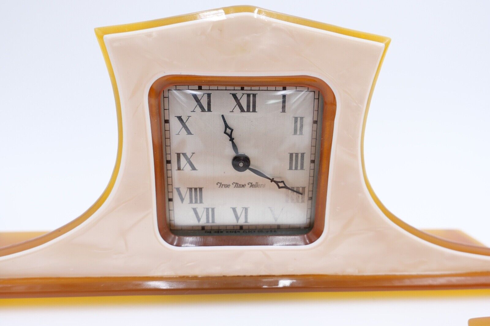 Altes Frisierset Bakelit / Zelluloid ART DECO 1930er Tischuhr TRUE TIME TELLERS - Antikhandel-Stuttgart