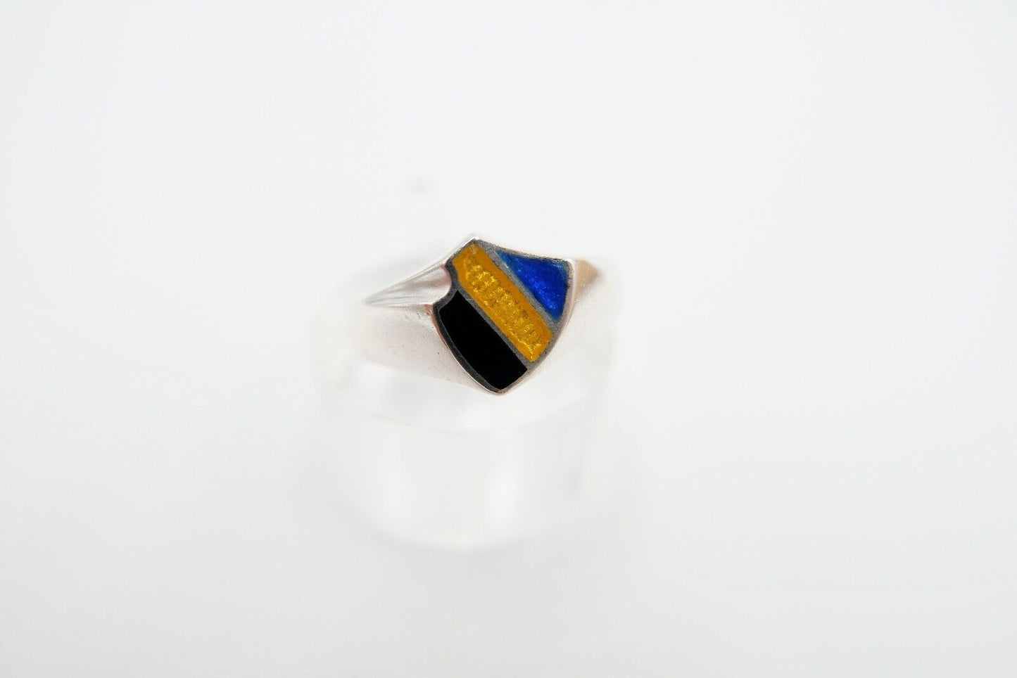 20er Jahre Studentika Patriotischer Ring Studentenverbindung 800 Silber Emaille - Antikhandel-Stuttgart