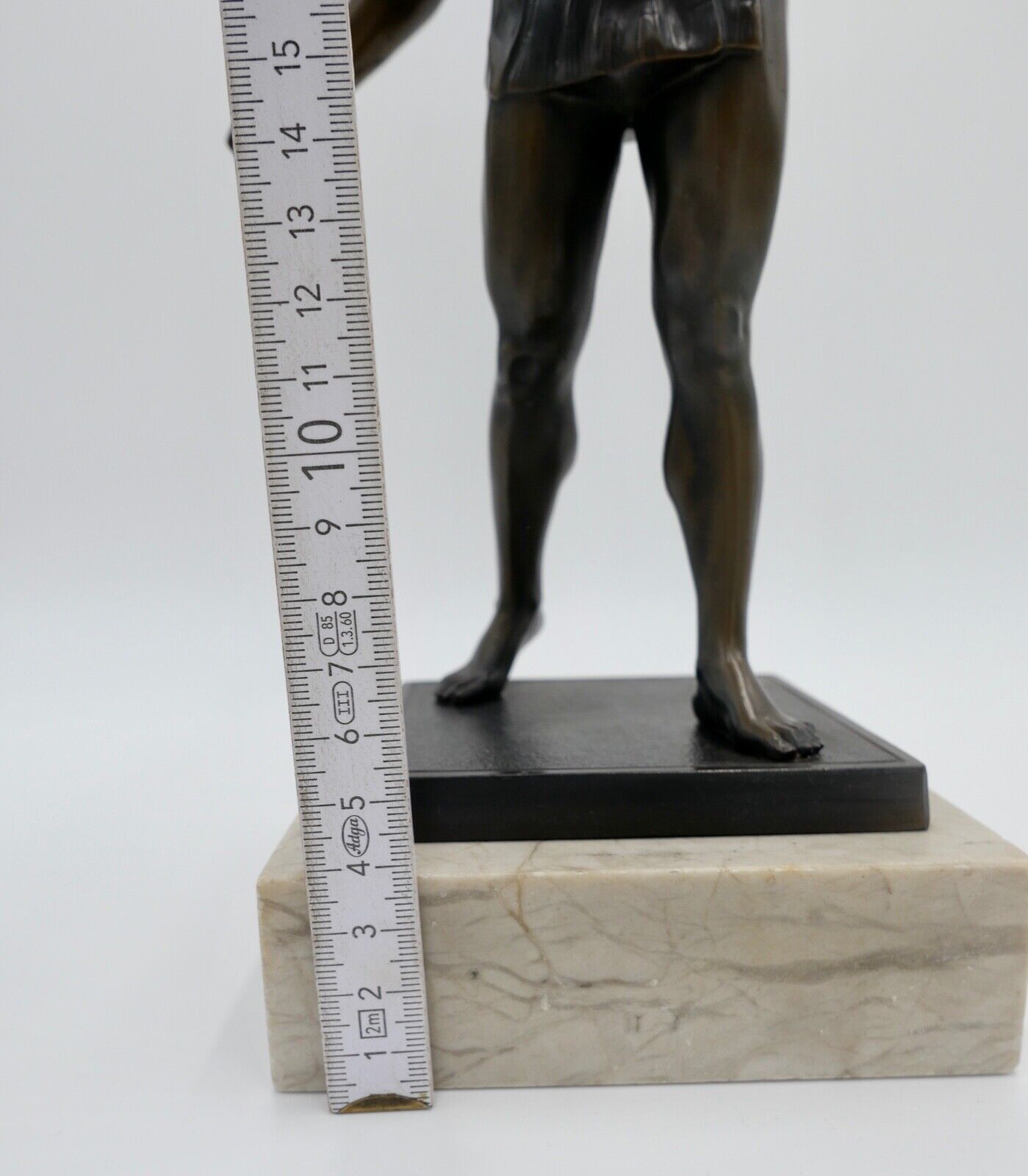 Bronze Skulptur Athletischer Sieger Lorbeerkranz Marmor Plinthe 40 x 12 cm - Antikhandel-Stuttgart
