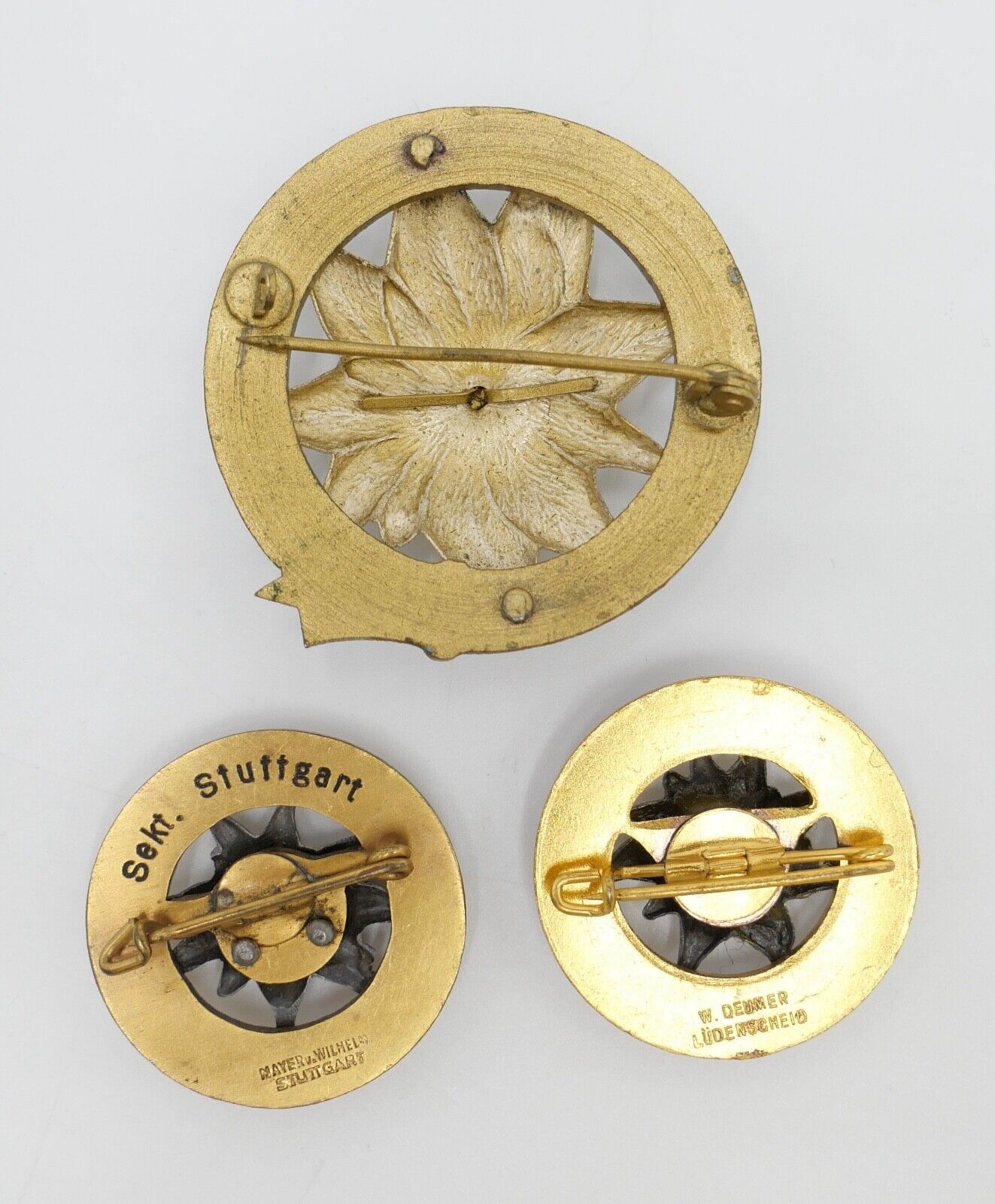 3x DAV Mitgliedsabzeichen Deutscher Alpenverein 25 & 40 Jahre Edelweiß - Antikhandel-Stuttgart