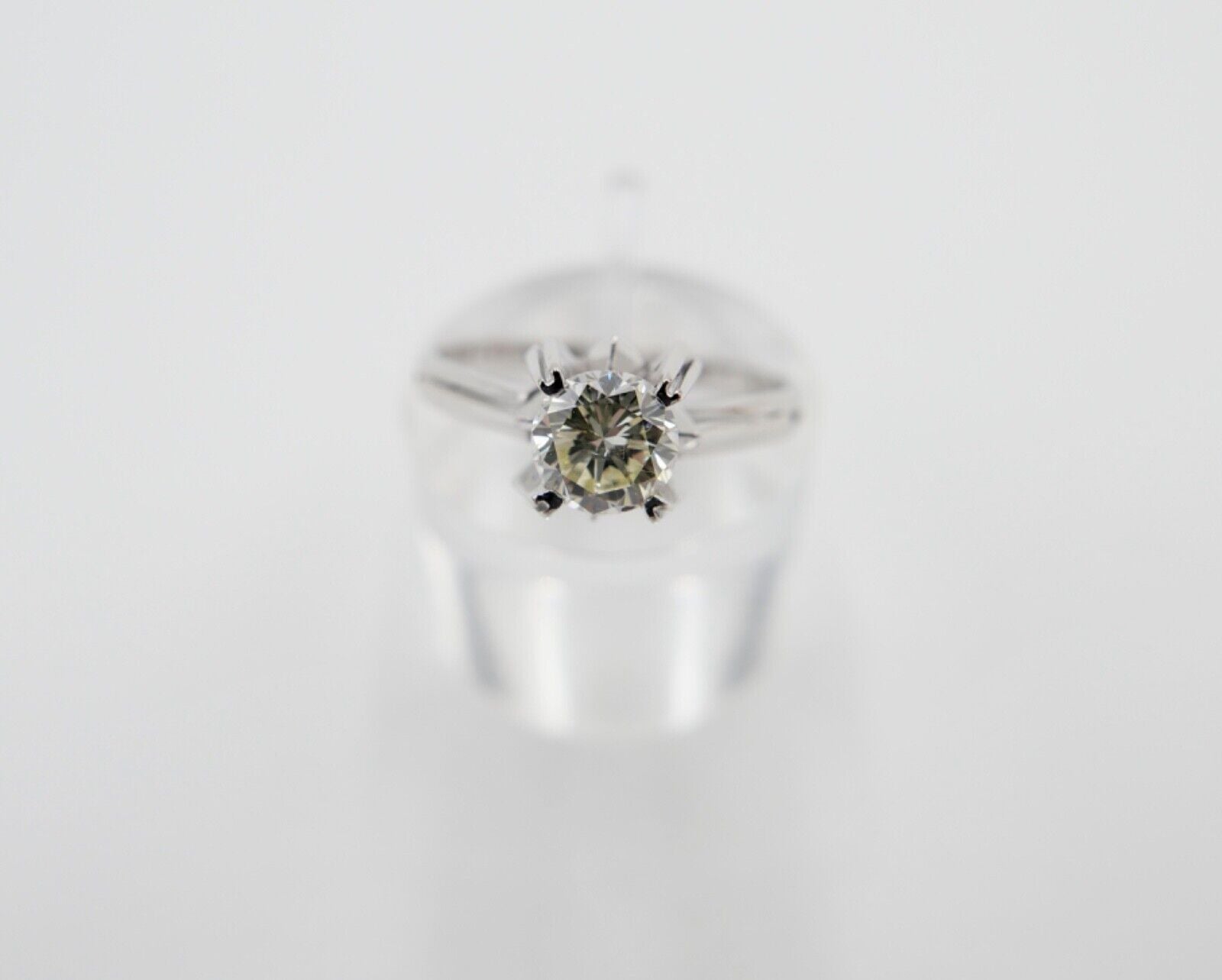 Alter Solitär Weißgold Ring 585 14K mit Brillant 0,61 Ct Gr.56 VVS - Antikhandel-Stuttgart