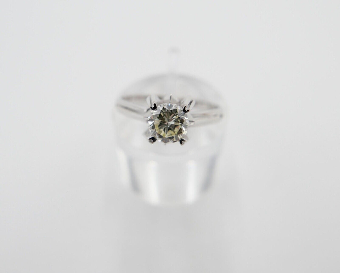 Alter Solitär Weißgold Ring 585 14K mit Brillant 0,61 Ct Gr.56 VVS - Antikhandel-Stuttgart