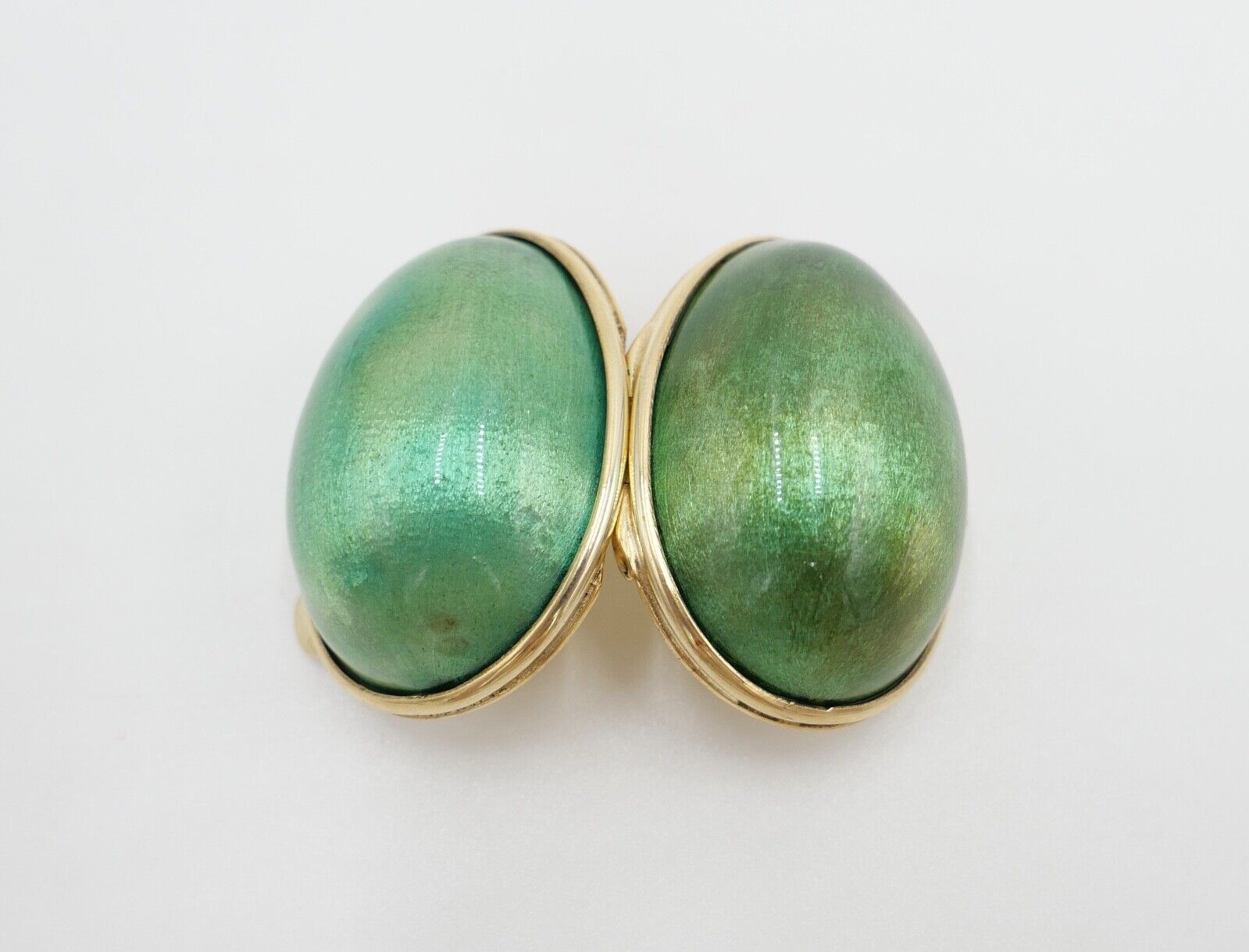 70er Jahre Ei-förmige Pillendose Emaille Keramik 800 Silber vergoldet Florenz It - Antikhandel-Stuttgart