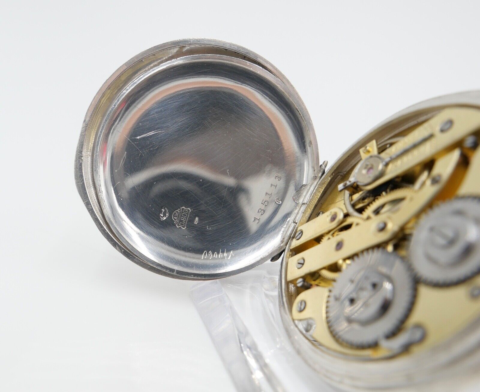 Taschenuhr um 1900 Ø 46mm AM 800 Silber Galonne Schweiz / Deutschland - Antikhandel-Stuttgart