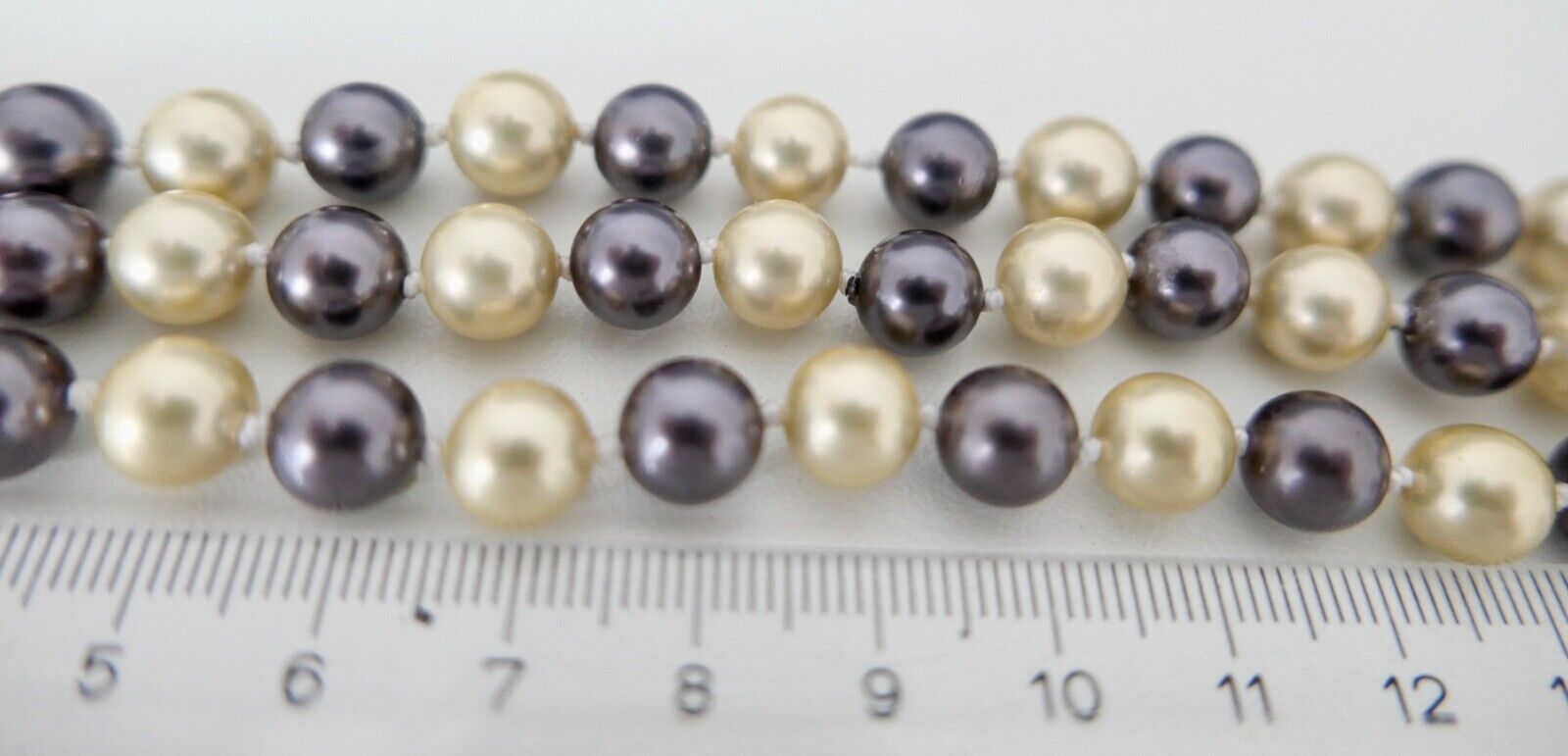 SET Perlenkette Armband individuell Perlen Gold JKa 375 /9K pearl Ø 7-9 mm 75 cm - Antikhandel-Stuttgart