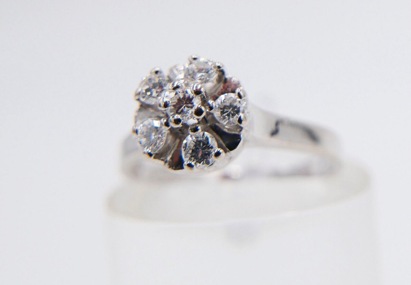 Cocktailring Entourage Brillant Weißgold Damen Ring 0,36 Ct 585 14K Gr. 52 - Antikhandel-Stuttgart