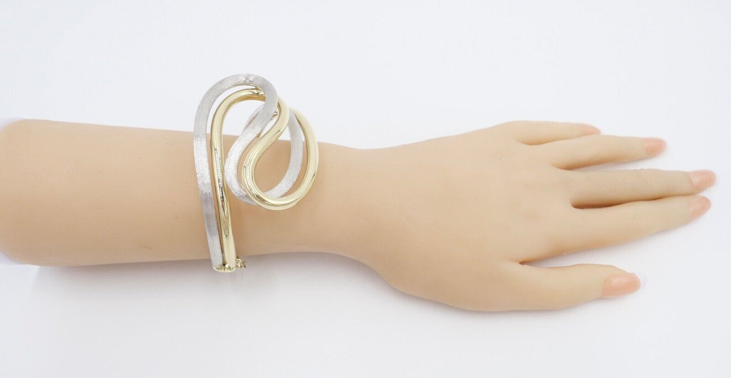 70er Jahre Kollmar & Jourdan Pforzheim Armband Armspange Gold Bicolor 585 / 14K - Antikhandel-Stuttgart