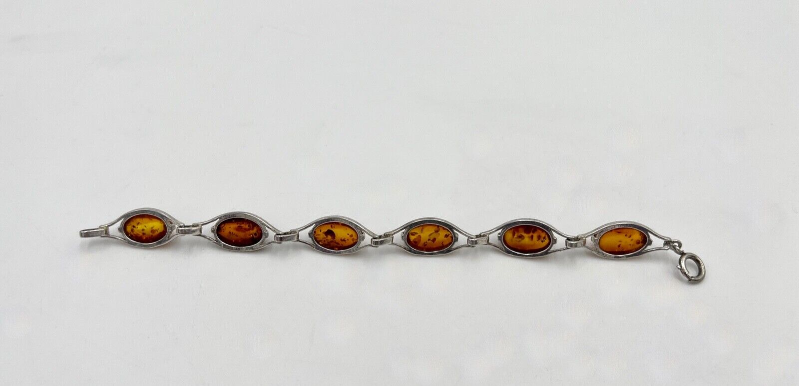 vintage Cabochon Bernstein Armband Gliederarmband Silber - Antikhandel-Stuttgart