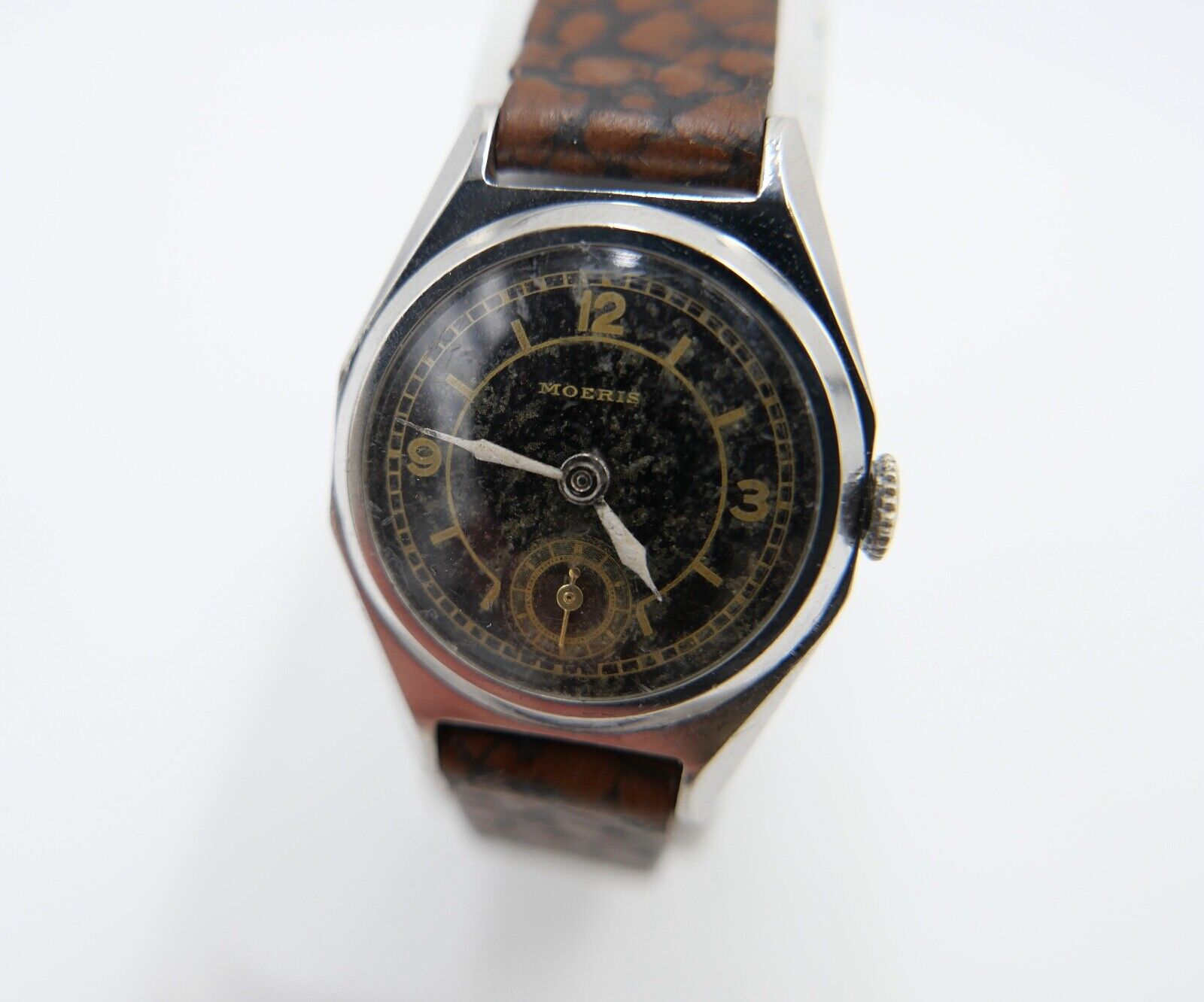 Moeris 1940er Jahre Art Deco Damenuhr Cal. 8 3/4 mit neuem Lederband - Antikhandel-Stuttgart