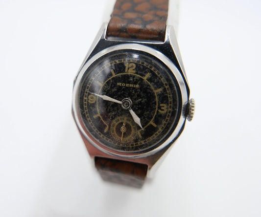Moeris 1940er Jahre Art Deco Damenuhr Cal. 8 3/4 mit neuem Lederband - Antikhandel-Stuttgart