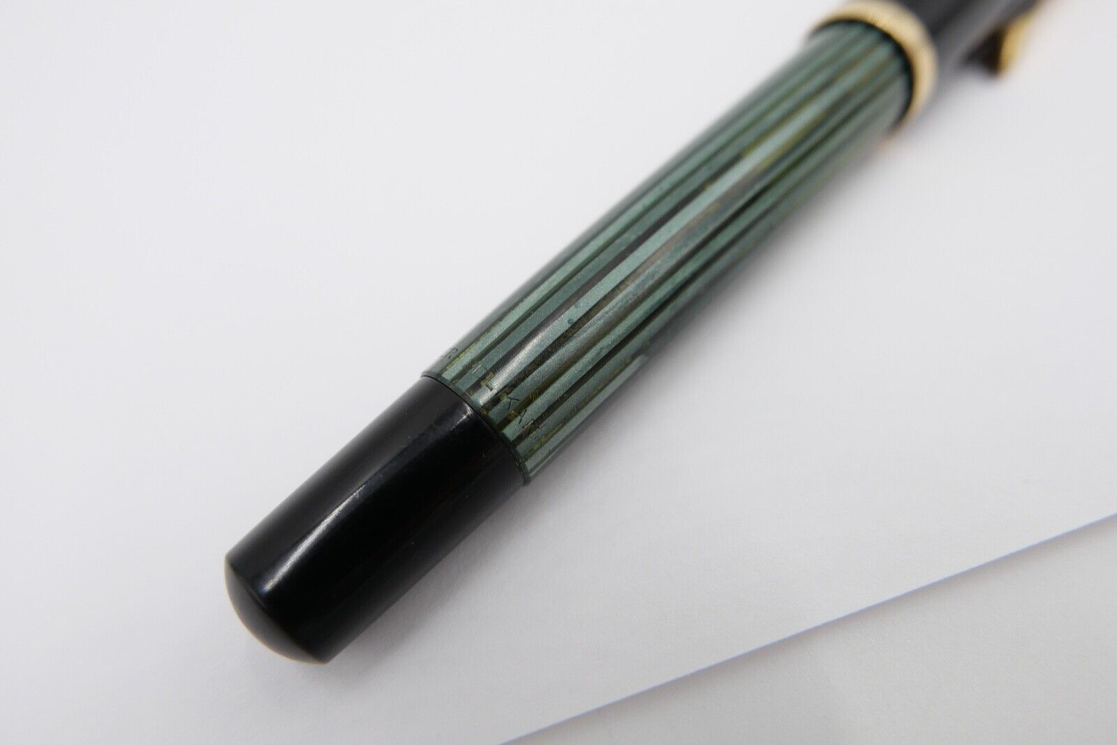 Günther Wagner PELIKAN 400 Füller 585 14Ct Gold Feder KM grün schwarz gestreift - Antikhandel-Stuttgart