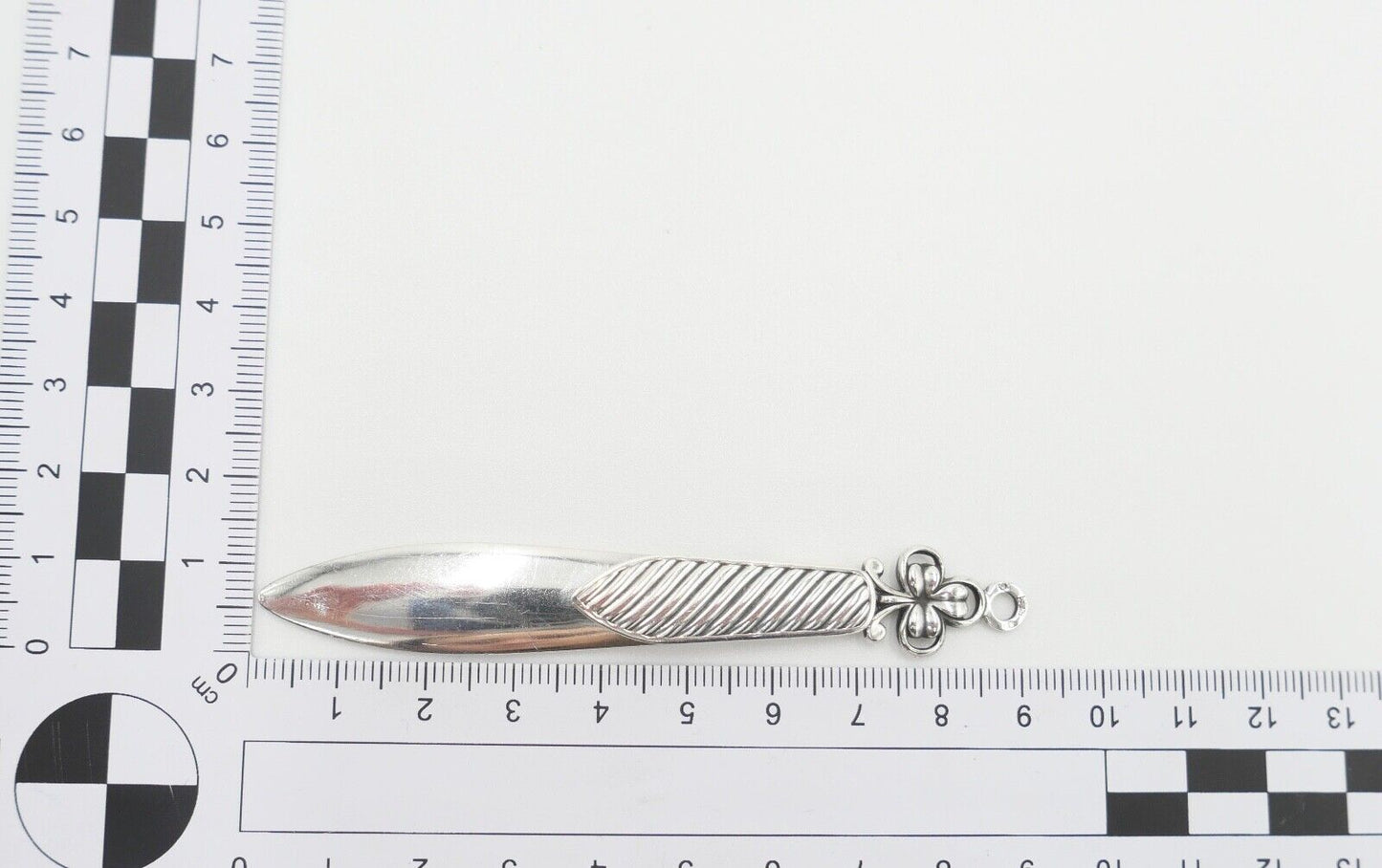 alter Brieföffner Krawatte Frankreich DEPOSE CM Silber Floral - Antikhandel-Stuttgart