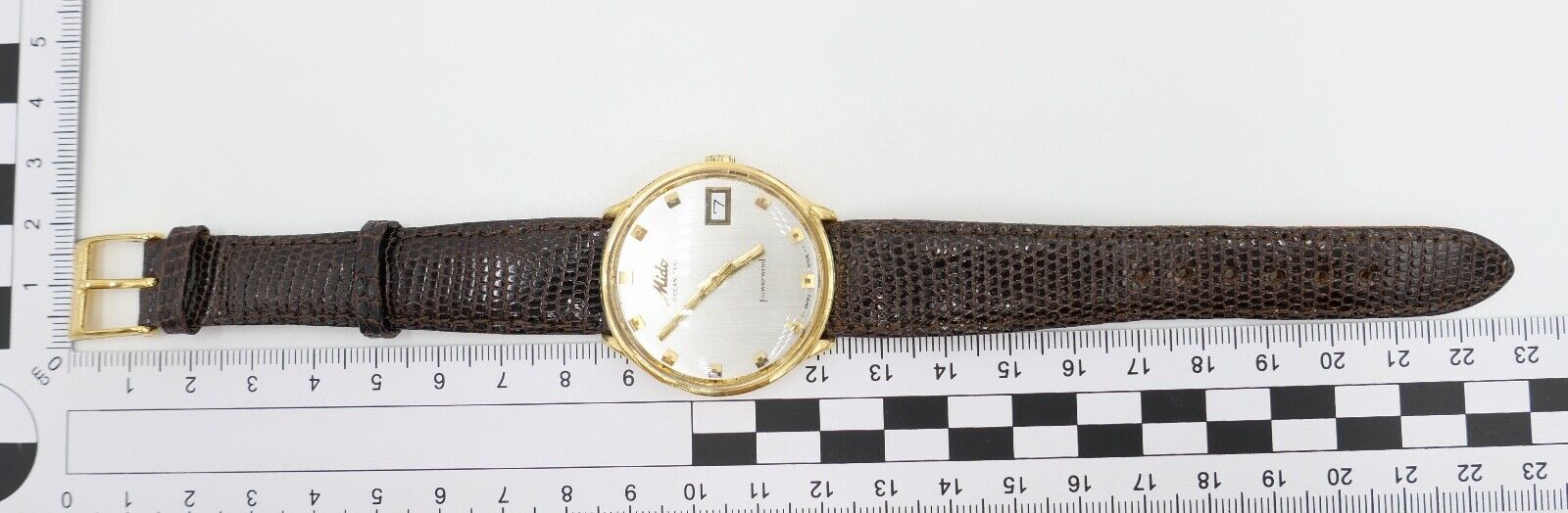 Mido OCEAN STAR powerwind Automatic 5057 vergoldet Ø 36mm Herren Armbanduhr 60er - Antikhandel-Stuttgart