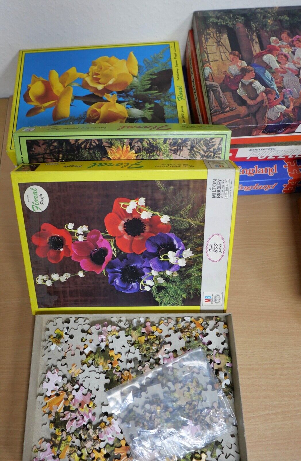 Konvolut alter Puzzle 12 Stück MB FX-Schmid Piatnik Zweipunkt England - Antikhandel-Stuttgart