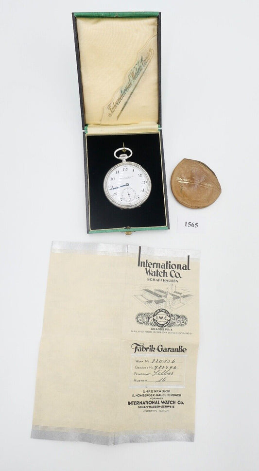 IWC Schaffhausen Taschenuhr Ø 51 mm Silber 925 52-19 H5 Probes Scafusia aus 1925 - Antikhandel-Stuttgart