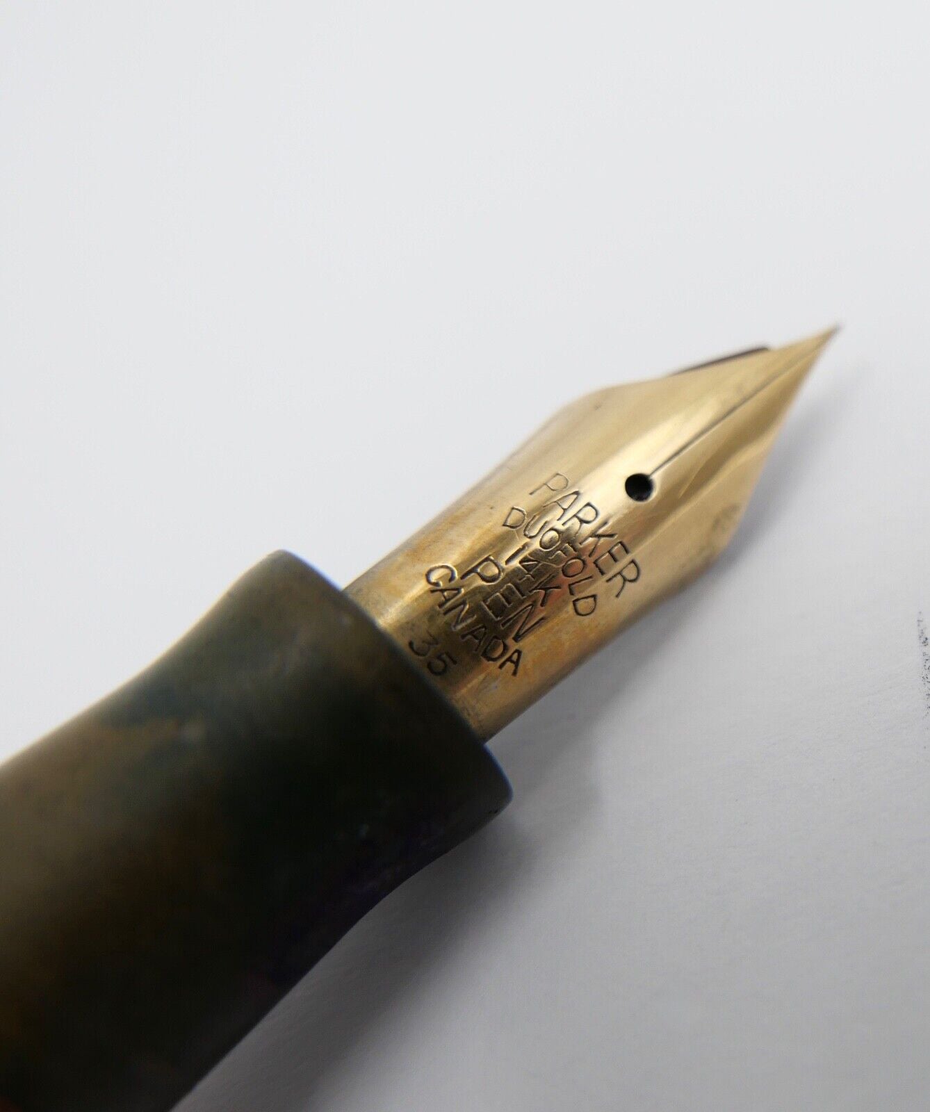 Vintage 30er Jahre PARKER Duofold Big Red Ø 12 mm 14Ct / 585 Gold Feder 35 - Antikhandel-Stuttgart