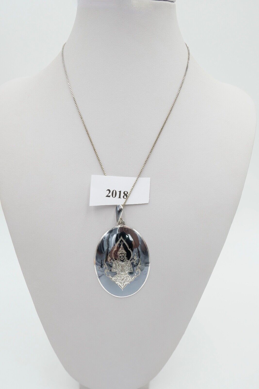 Siam Sterling 925 Silber Anhänger mit Emaille Motiv: Göttin - Antikhandel-Stuttgart