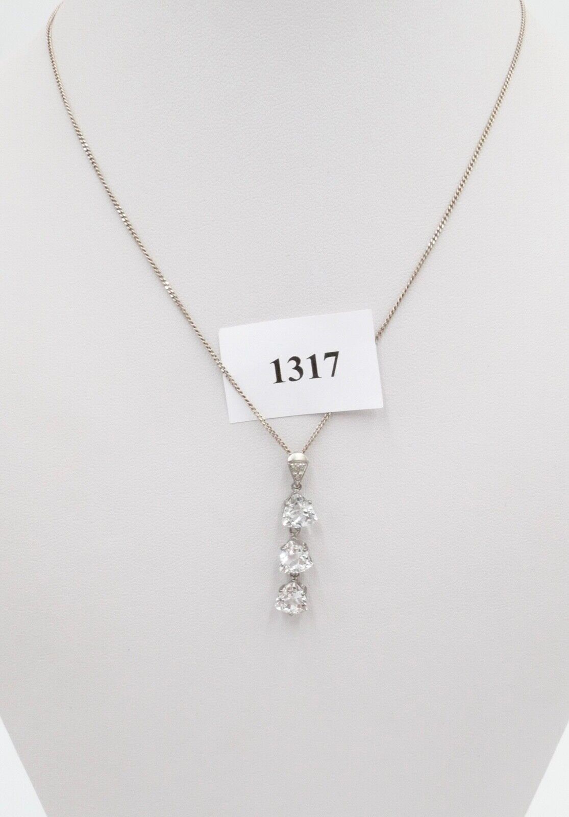 alt 925 Silber Anhänger mit Topas und Diamanten vintage - Antikhandel-Stuttgart