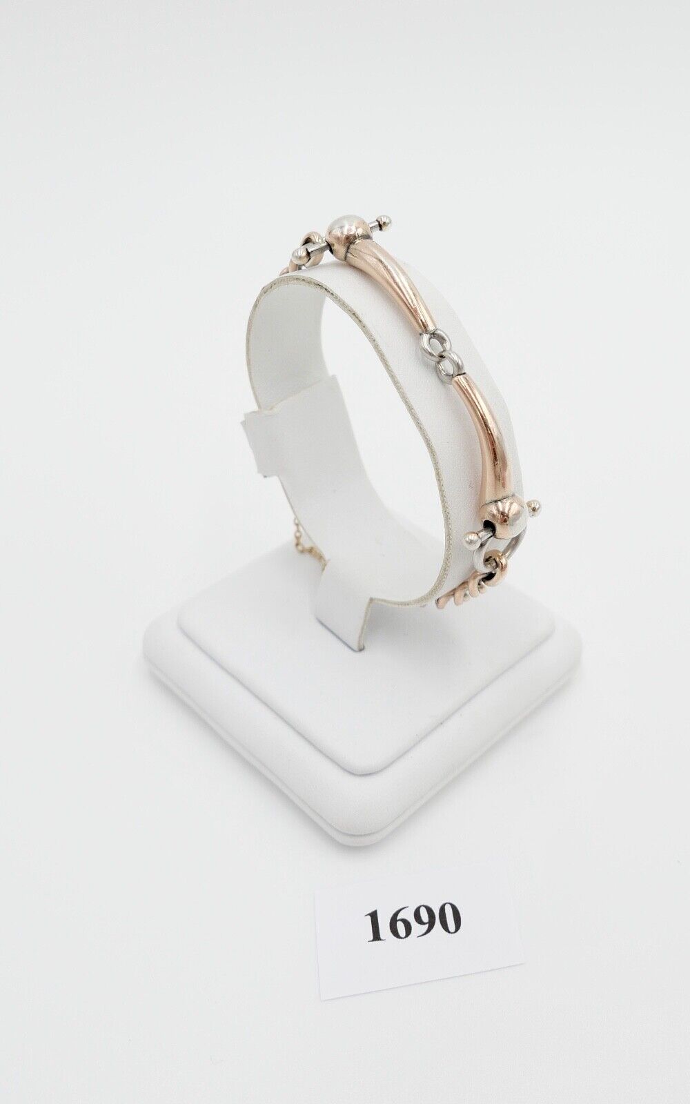 60er Jahre Pferdegebiss Armband 800 Silber vergoldet - Antikhandel-Stuttgart