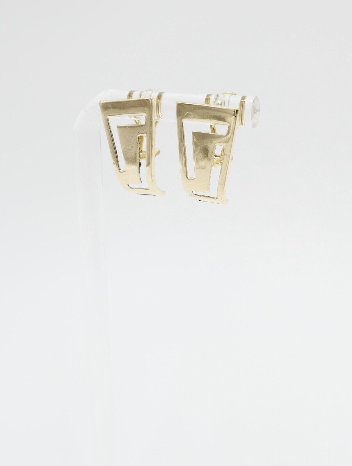 80er Jahre Ohrringe Creolen Gold 750 / 18K Omegaverschluss - Antikhandel-Stuttgart