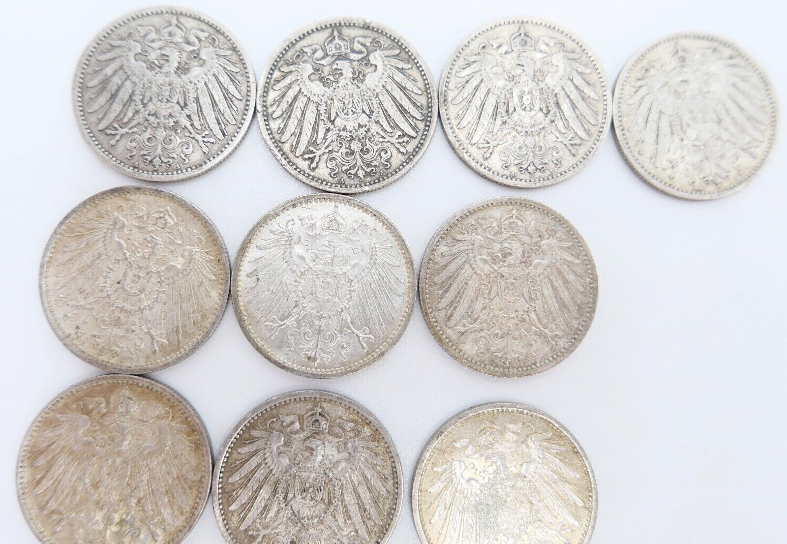 11x 1 Mark Deutsches Reich 1901-1915 A D E Jäger J.17 VZ-STG - Antikhandel-Stuttgart