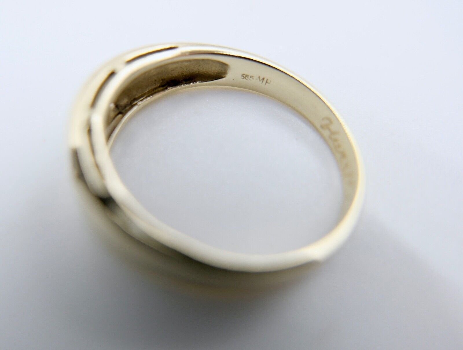 Alter Ring Gelbgold 585 / 14K Brillant & Saphir Gr. 62 MH - Antikhandel-Stuttgart