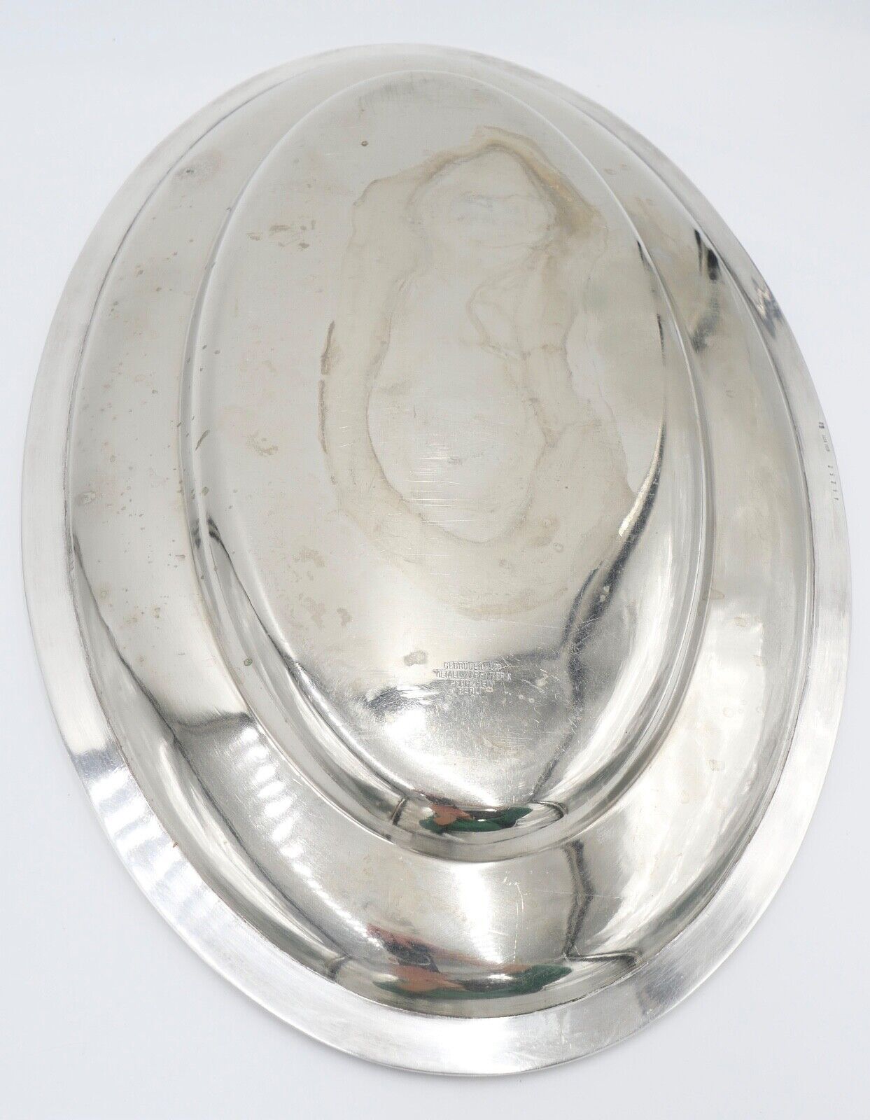 Tablett Servierplatte " Gebr. Hepp " 45x28 cm versilbert Monogramm FC CF - Antikhandel-Stuttgart