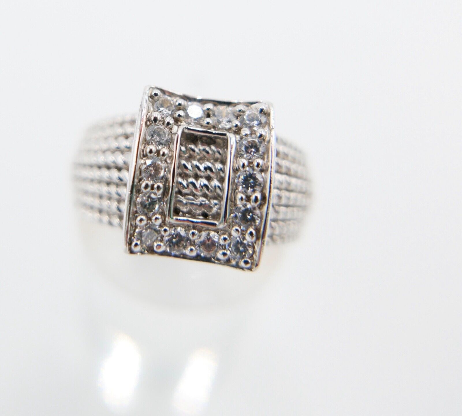 Seltener Silber Ring 925 mit Zirkonia silver größe 57 - Antikhandel-Stuttgart