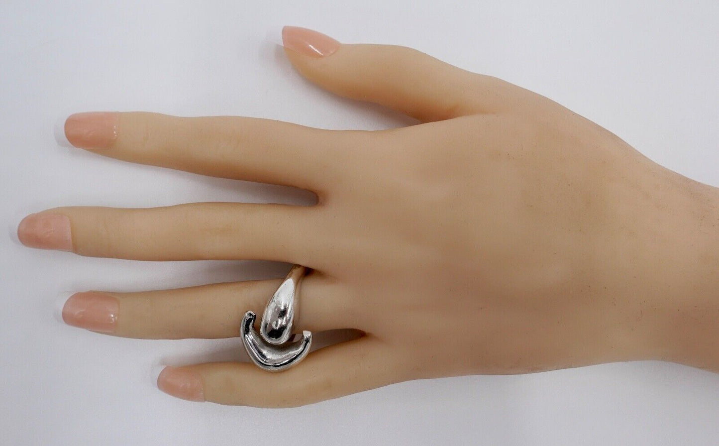 Massiver vintage 70er Jahre DESIGNER " fs " Damenring Silber 800 Gr. 52 - Antikhandel-Stuttgart