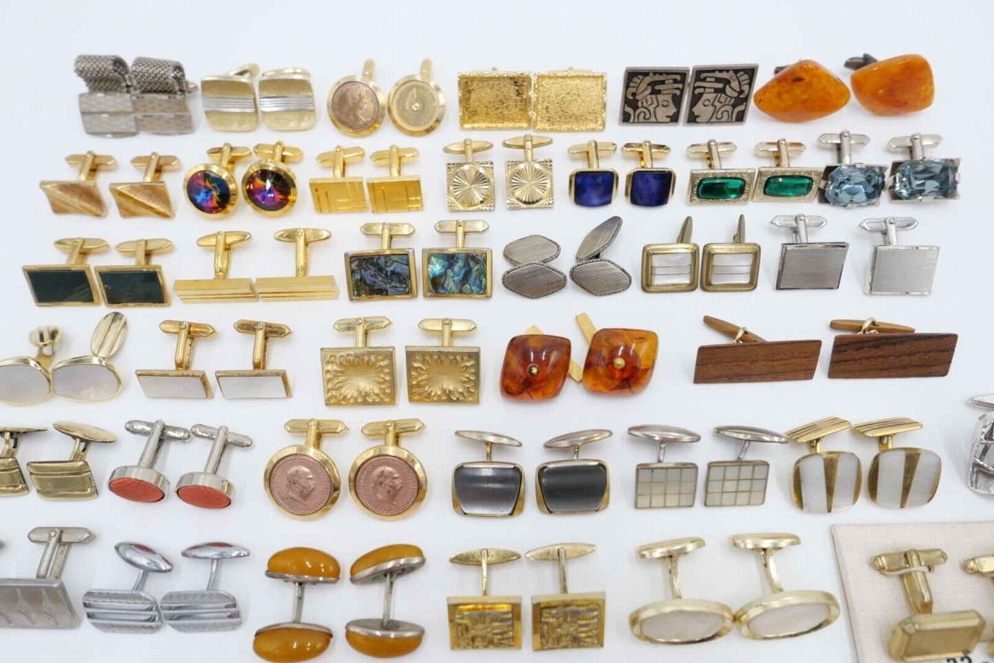 Konvolut LOT Posten Manschettenknöpfe NEU gebraucht 1960-1990er vergoldet 42 St - Antikhandel-Stuttgart