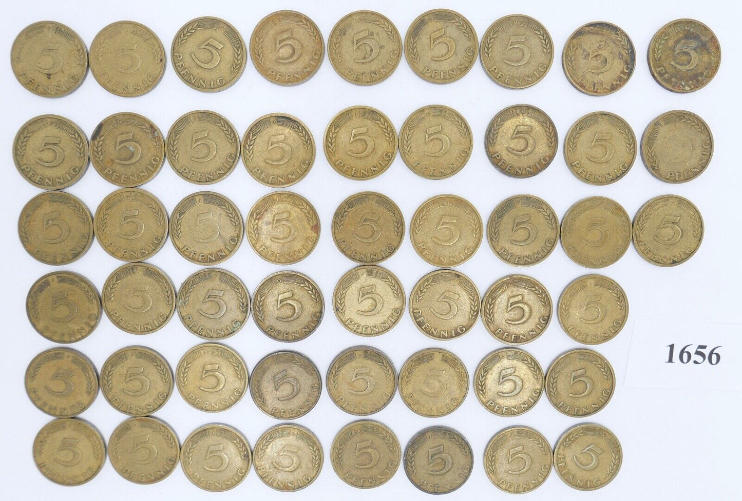 51x 5 Pfennig 1949 D F G J Jäger J. 377 s-vz - Antikhandel-Stuttgart