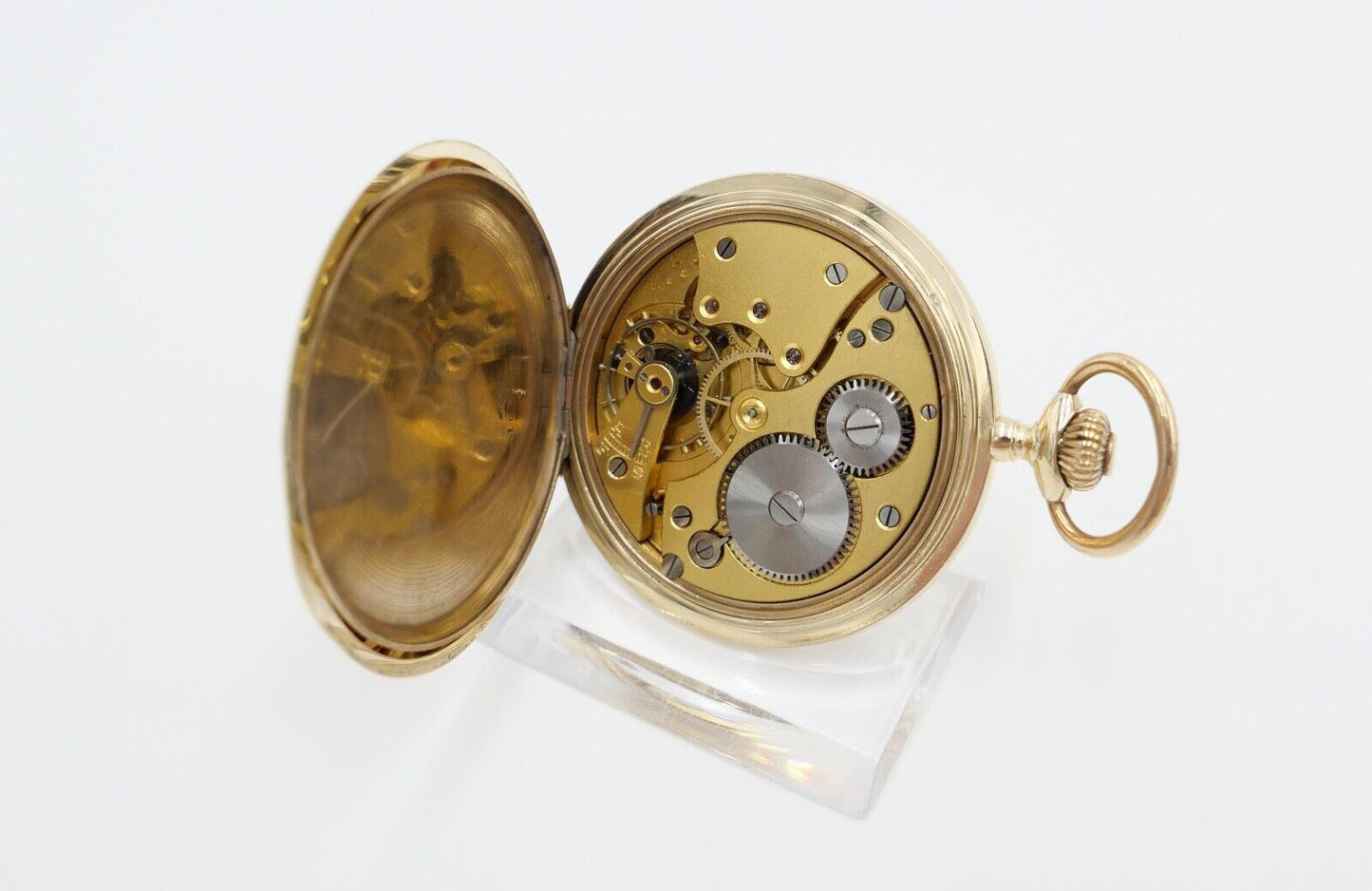 JHH J.H. Hasler & Fils 1916 - 1925 Savonette Taschenuhr 585 / 14K GOLD Ø 51mm - Antikhandel-Stuttgart