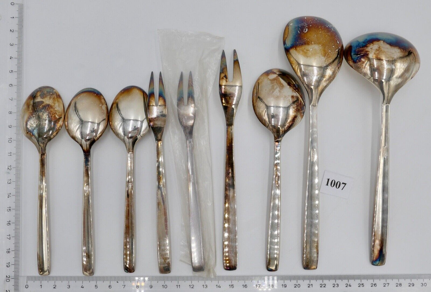 - NEU - 9 Teile BSF DERBY 90er Silber Kaffeelöffel Dessertlöffel Serviergabel - Antikhandel-Stuttgart