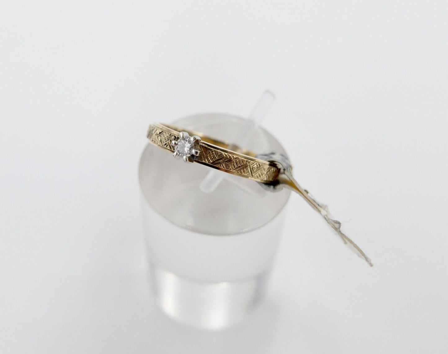 NEU m Etikett 90er Jahre Solitär Ring Gold 585 14K Brillant 0,06 Ct VVS 1 Gr. 53 - Antikhandel-Stuttgart