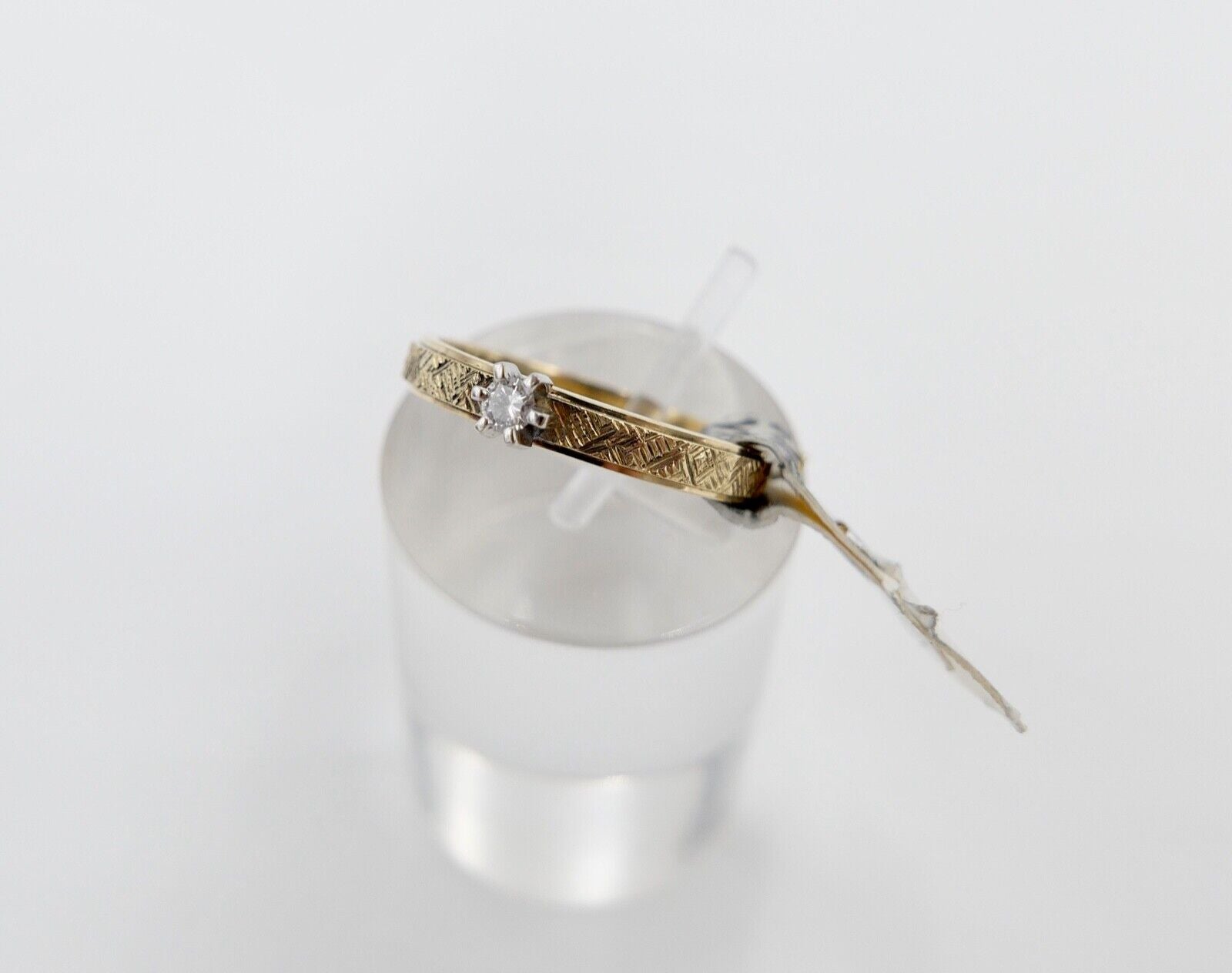 NEU m Etikett 90er Jahre Solitär Ring Gold 585 14K Brillant 0,06 Ct VVS 1 Gr. 53 - Antikhandel-Stuttgart