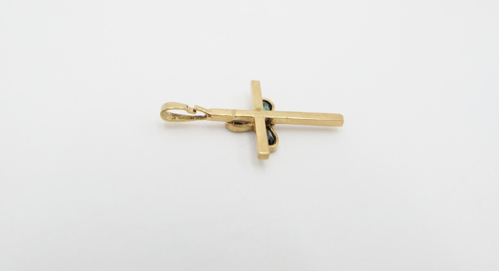 40er Jahre Kreuz Anhänger 333 / 8K Gelbgold Gold Kreuzanhänger Turmalin Tropfen - Antikhandel-Stuttgart