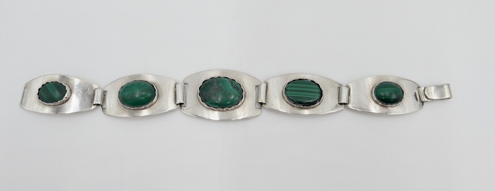 Malachit Armband Silber 800 Gliederarmband A. Eichapfel Weissenfels Weißenfels - Antikhandel-Stuttgart