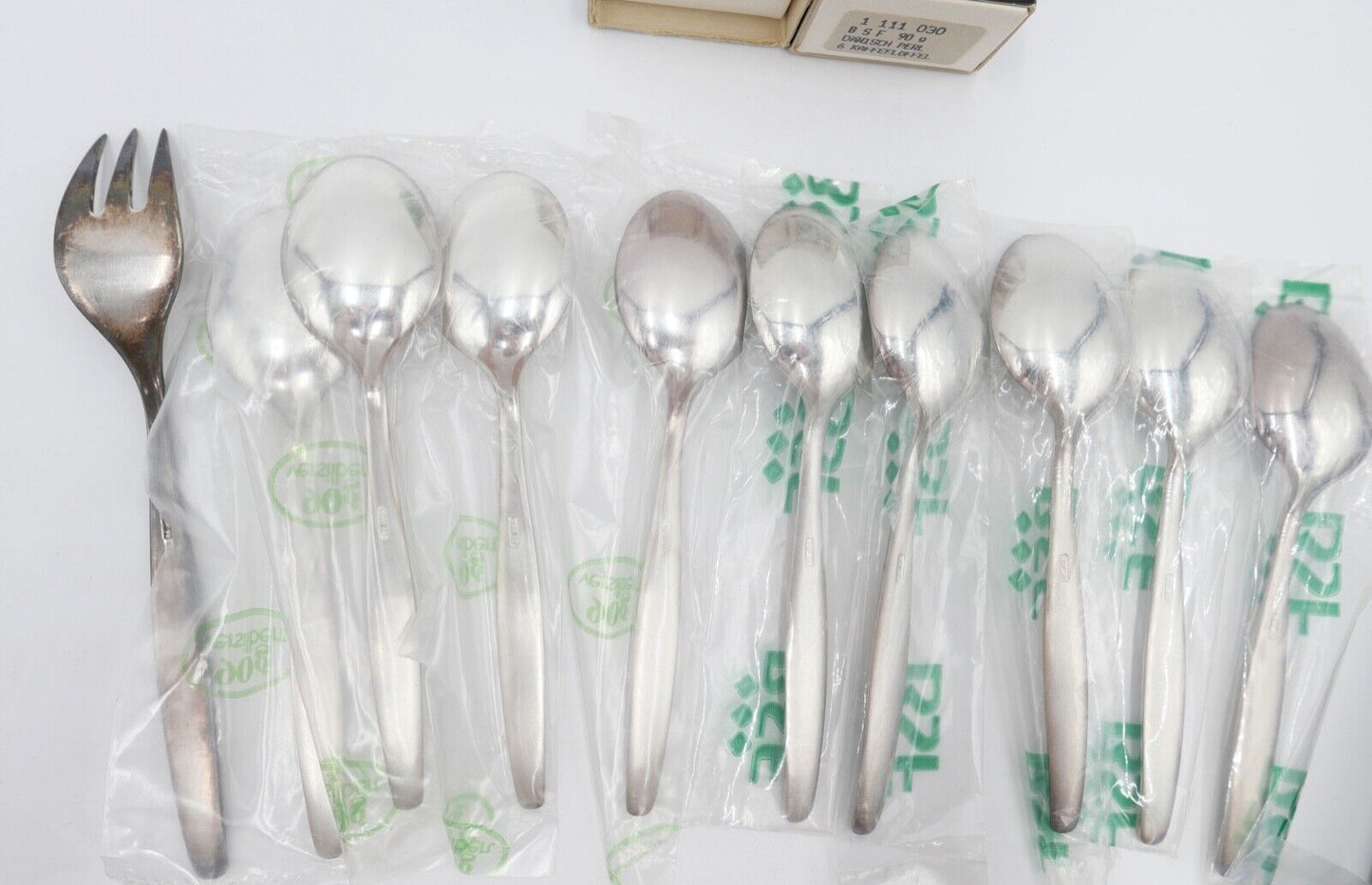 - NEU - OVP - 17 Teile BSF 111 DÄNISCH PERL 90er Silber versilbert Besteck - Antikhandel-Stuttgart