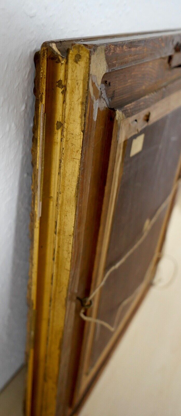 antikes Gemälde Berghütte Landschaft Öl Holz Prunkrahmen 51x42cm signiert R99 - Antikhandel-Stuttgart