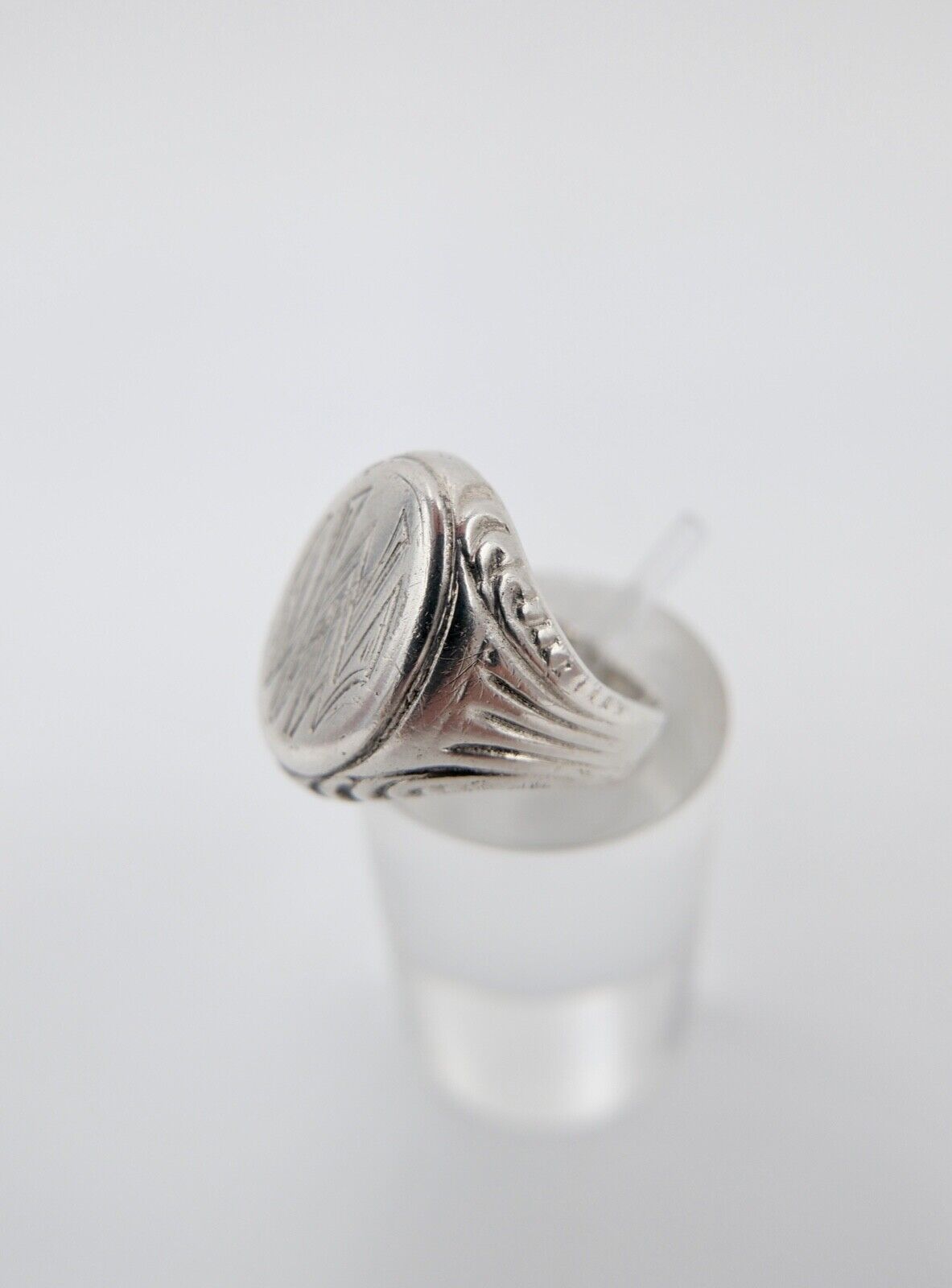 Alter Art Deco Siegelring Herrenring Monogramm WW / MM 835 Silber Größe 55 - Antikhandel-Stuttgart