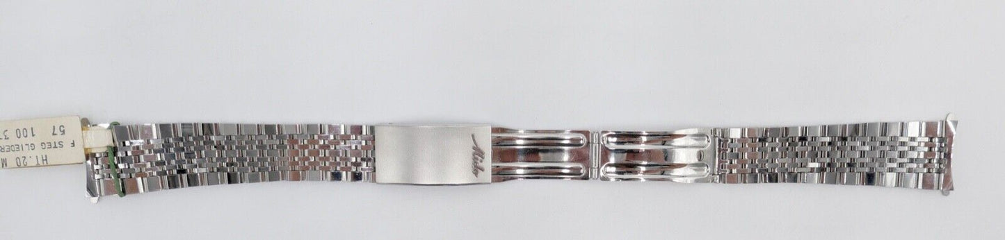 NEU 80er Jahre Original MIDO Edelstahl 20/16 mm Gliederband Faltschliesse - Antikhandel-Stuttgart