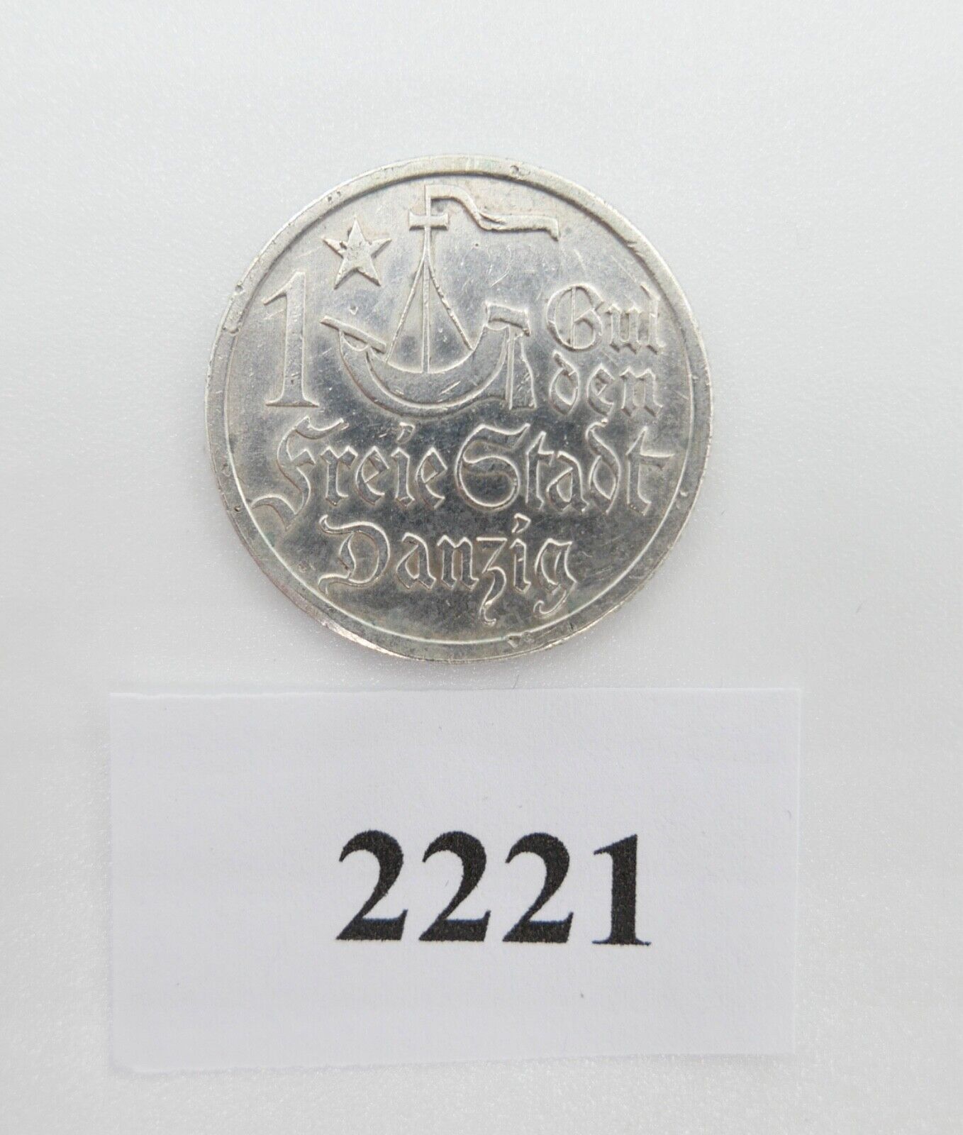 freier Stadt Danzig 1 Gulden Silber Münze 1923 Jäger D 7 - Antikhandel-Stuttgart