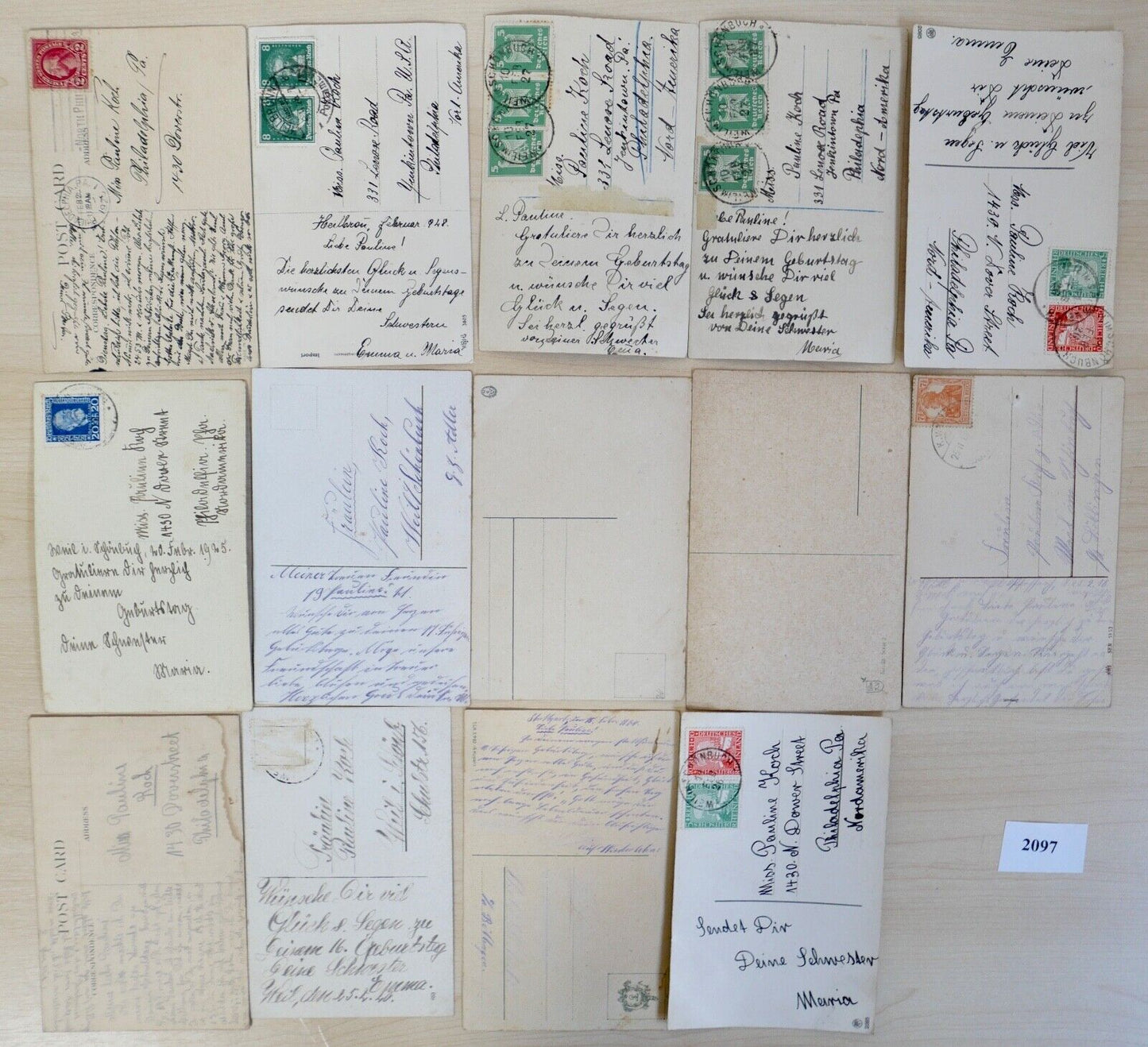 antike Ansichtskarten Postkarten Briefmarken GEBURTSTAG BIRTHDAY dt. Reich USA - Antikhandel-Stuttgart